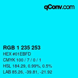 Color code: RGB 1 235 253 | qconv.com