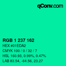 カラーコード: RGB 1 237 162 | qconv.com