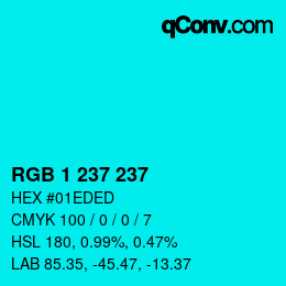 カラーコード: RGB 1 237 237 | qconv.com
