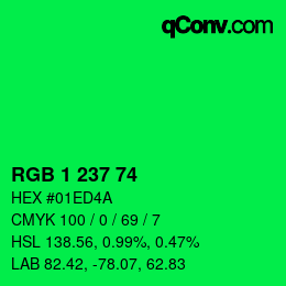 Color code: RGB 1 237 74 | qconv.com