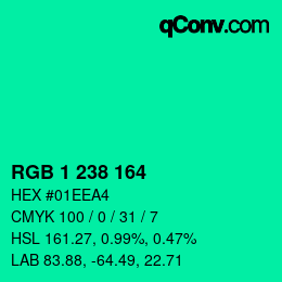 Color code: RGB 1 238 164 | qconv.com