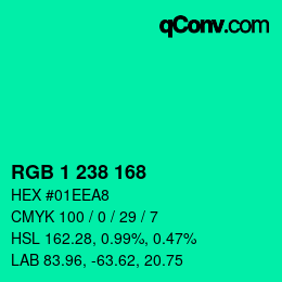 Color code: RGB 1 238 168 | qconv.com