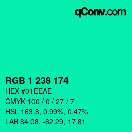 Color code: RGB 1 238 174 | qconv.com