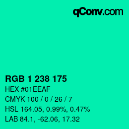Color code: RGB 1 238 175 | qconv.com