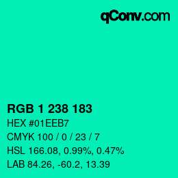 Color code: RGB 1 238 183 | qconv.com