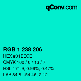 Color code: RGB 1 238 206 | qconv.com