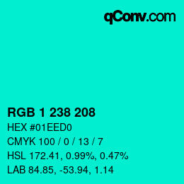 Color code: RGB 1 238 208 | qconv.com