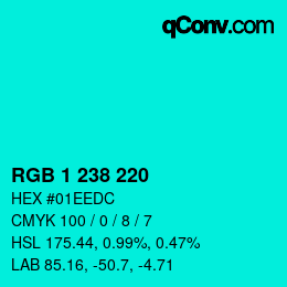 Color code: RGB 1 238 220 | qconv.com