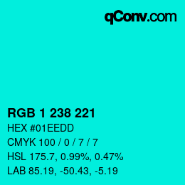 Color code: RGB 1 238 221 | qconv.com