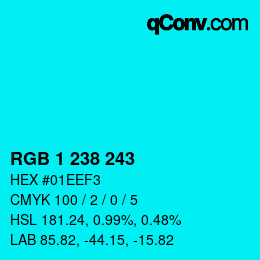 Color code: RGB 1 238 243 | qconv.com