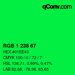 Color code: RGB 1 238 67 | qconv.com