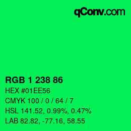 Color code: RGB 1 238 86 | qconv.com