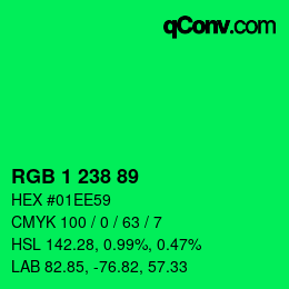 Color code: RGB 1 238 89 | qconv.com