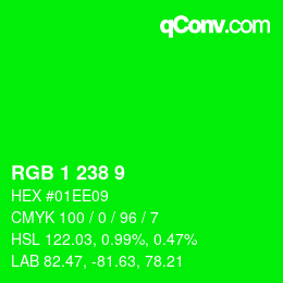 Color code: RGB 1 238 9 | qconv.com