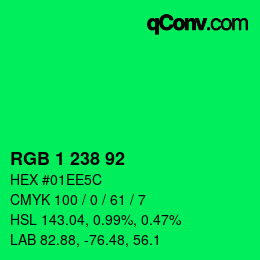 Color code: RGB 1 238 92 | qconv.com