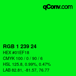 Color code: RGB 1 239 24 | qconv.com