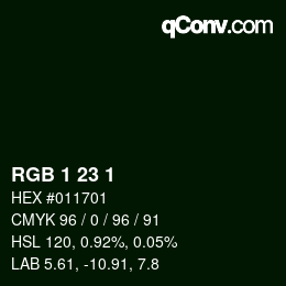 Farbcode: RGB 1 23 1 | qconv.com