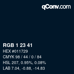 Color code: RGB 1 23 41 | qconv.com