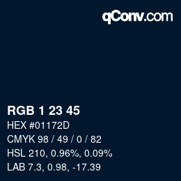 Color code: RGB 1 23 45 | qconv.com