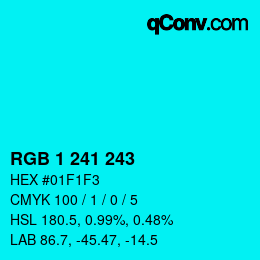 Color code: RGB 1 241 243 | qconv.com