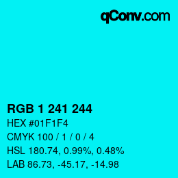 Color code: RGB 1 241 244 | qconv.com