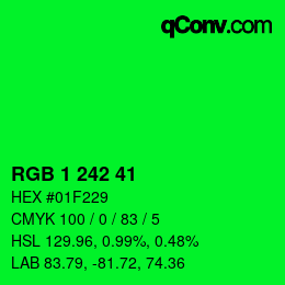 Color code: RGB 1 242 41 | qconv.com