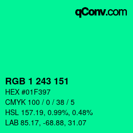 Color code: RGB 1 243 151 | qconv.com