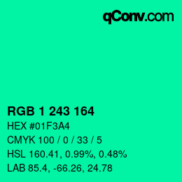 Color code: RGB 1 243 164 | qconv.com