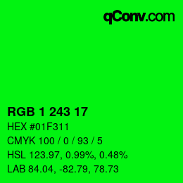 Color code: RGB 1 243 17 | qconv.com