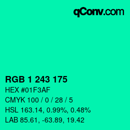 Color code: RGB 1 243 175 | qconv.com