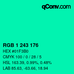 Color code: RGB 1 243 176 | qconv.com