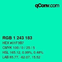 Color code: RGB 1 243 183 | qconv.com