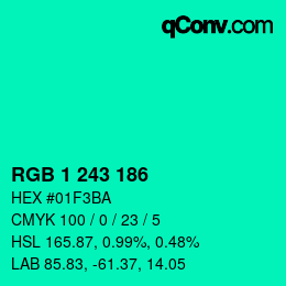 Color code: RGB 1 243 186 | qconv.com