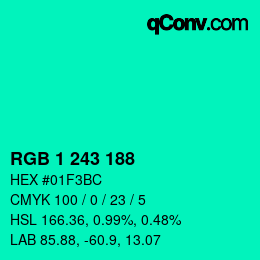 Color code: RGB 1 243 188 | qconv.com