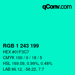 Color code: RGB 1 243 199 | qconv.com