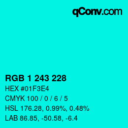 Color code: RGB 1 243 228 | qconv.com