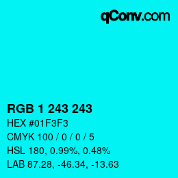 Color code: RGB 1 243 243 | qconv.com