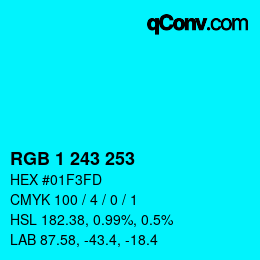 Color code: RGB 1 243 253 | qconv.com