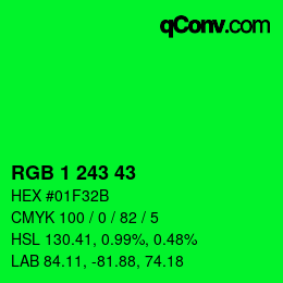 Color code: RGB 1 243 43 | qconv.com