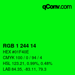 Color code: RGB 1 244 14 | qconv.com