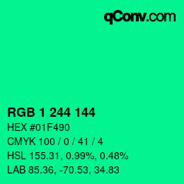 Color code: RGB 1 244 144 | qconv.com