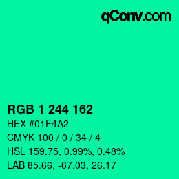 Código de color: RGB 1 244 162 | qconv.com