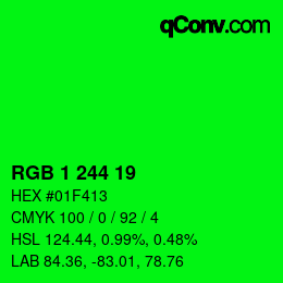 Color code: RGB 1 244 19 | qconv.com