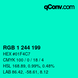 Farbcode: RGB 1 244 199 | qconv.com