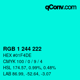 Color code: RGB 1 244 222 | qconv.com