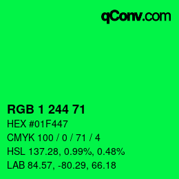 Color code: RGB 1 244 71 | qconv.com