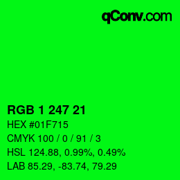 Color code: RGB 1 247 21 | qconv.com