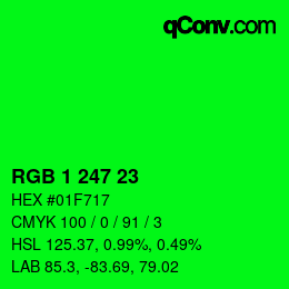 Color code: RGB 1 247 23 | qconv.com