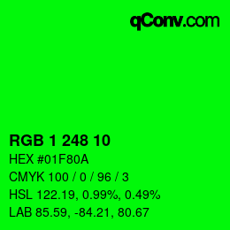 Color code: RGB 1 248 10 | qconv.com