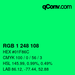 Color code: RGB 1 248 108 | qconv.com